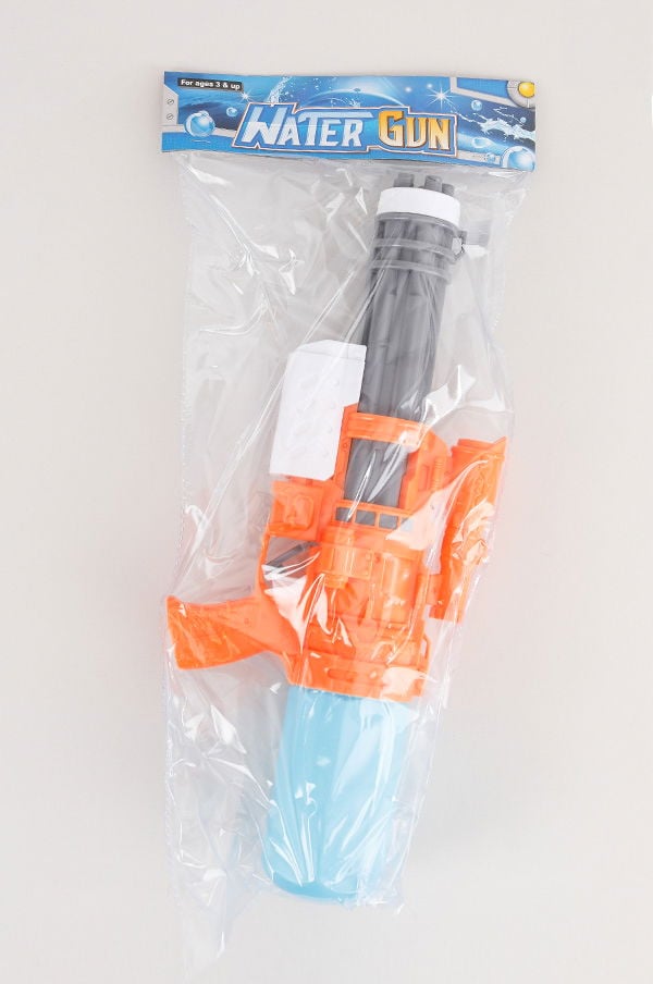 Vattenspruta i plast för barn från 3 år och uppåt, förpackad i genomskinlig plast.